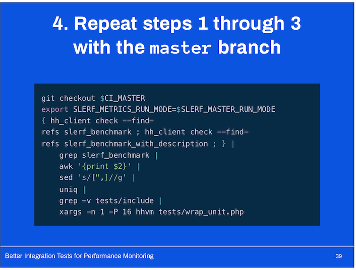 Repeat steps 1 through 3 with the master branch