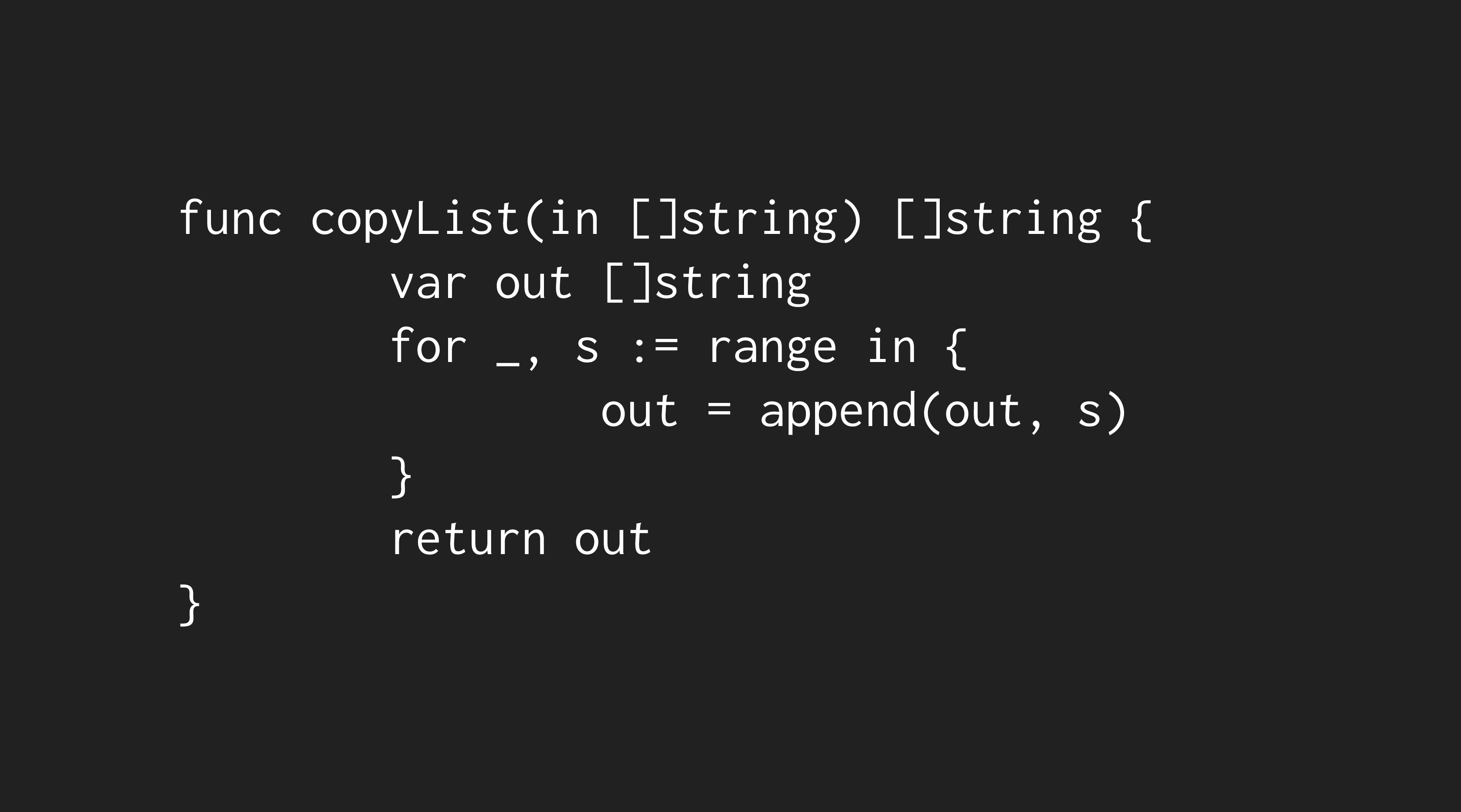 copyList code
