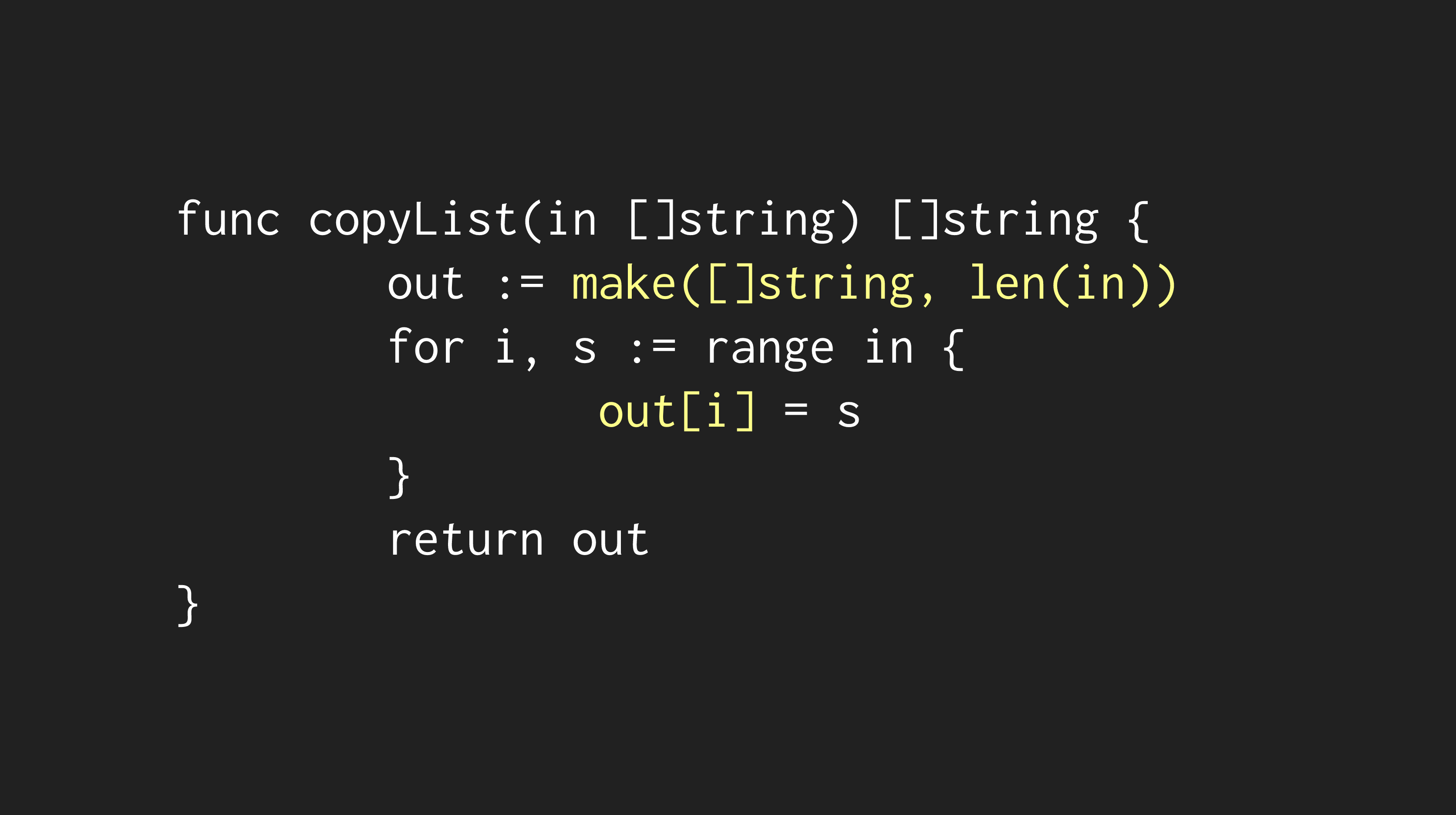 Optimized copyList Code